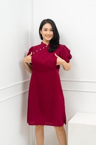 Maternel Baju Imlek Busui - Pearl Shanghai Dress - Bahan Dobby Premium