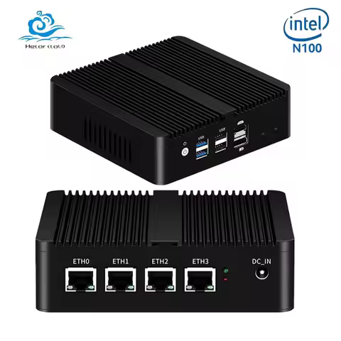 Inter N100 Industrial Mini PC with 2xUSB3.0 2xUSB2.0 1xHDMI 1xDP Support 1xDDR5 1xM.2 NVME WiFi 3G/4