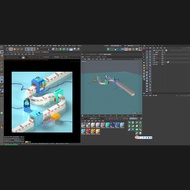 C c4d Scene Material oc Rendering Cartoon Waterline Scene 3D Model C4D E-Commercial Engineering Sour
