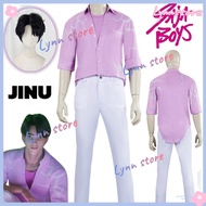 KPOP DEMON HUNTERS Cosplay Costume SAJA BOYS Outfit JINU Blue/Pink Suit Wig Animated KPOP Roleplay O