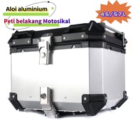 45l/57l Motorcycle box Aluminum top box With Universal Base Plate Motorcycle Rear Storage Accessorie