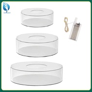 [yingchuanshui.my] 3Pcs Acrylic Clear Fillable Cake Stand with LED Lights 6", 8", 10" Round 3 Tier C