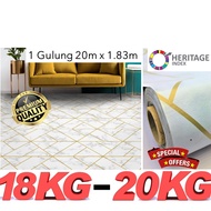 Tikar Getah 20m x 1.83m (6 kaki) Tebal 0.4mm PVC Vinyl Carpet Flooring Rug Mat Canopy Karpet Velvet Toto Khemah Kanopi