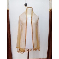 Ibu BESAN GOLD bridal Slayer / bridal hijab / bridal veil / hijab bridal veil / bridal shawl