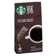 STARBUCKS VIA Italain Roast Coffee สตาร์บัค เวีย อิตาเลียน โรสต์ คอฟฟี่ 10g. x 12ซอง