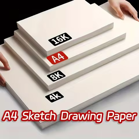 A4 Professional Sketch Paper,100/200 Sheets Blank Papers for Sketching,Writing,Watercolor,Acrylic,Ma