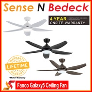 Fanco Galaxy 5 (38"/48"/56") DC Motor Ceiling Fan with 3 Tone LED Light Kit