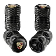 4 Pcs Black Car Tire Valve Stem Caps Fit for Porsche  911 GT3 GTS GTR 718 917 Taycan Macan Cayman Bo