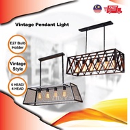 Pendant light(E27 BULB) Lampu Hiasan Lampu Gandung Vintage Light Loft Retro light iron dining light 