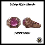 DELIMA RUBY QUALITY A+ / CINCIN SUASA BUKAN CELUP ATAU SUASA CROME /TERHAD HANYA 1 CINCIN