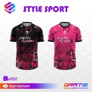 Baju Jersey Squid Game Terbaru/Atasan Baju Squid Game2/Baju Squid Game Anak dan dewasa Gratis Nama d