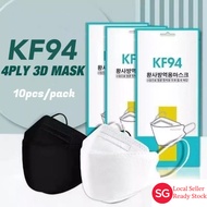KF94 4 PLY 3D Face Masks 4-Layers Filter Protection 10 Pcs Optimal breathability Extra-soft ear loop