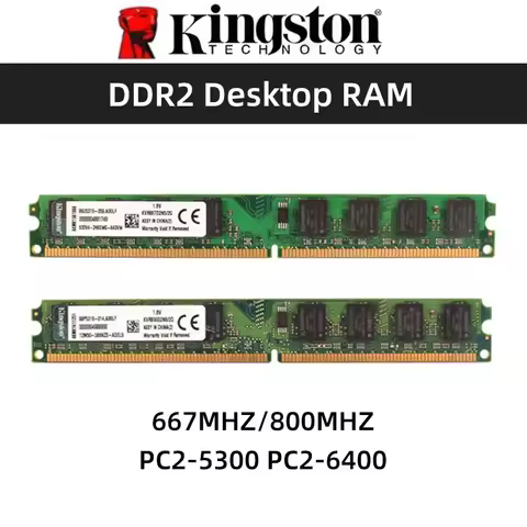 Kingston Memoria RAM DDR2 2GB 800Mhz 667MHz PC2-5300 PC2-6400 240 Pins 1.8V NON ECC Desktop Memory M