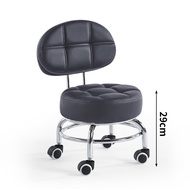 Stool Home Use Small Stool with Wheels Low Stool Silent Roller Stool Back Chair Pedicure Chair Baby 