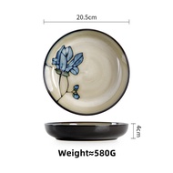 Omk phong cách Nhật Bản gốm sứ 8.5 inch đĩa sâu Pasta tấm bát đựng sa lát mộc lan loạt