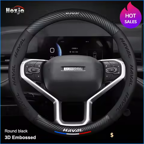 Carbon Leather Car Steering Wheel Cover for Haval H6 Hybrid HEV PHEV34 PHEV19 HEV2 GT 2025 2024 2023