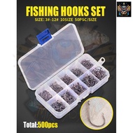 500pcs MATA KAIL PELBAGAI SAIZ,MATA PANCING, Fishing Hooks Mixed Size Set Mata Kail Pelbagai Saiz #
