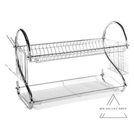 {READY STOCK} Rak Pinggan Mangkuk Stainless Steel Dish Rack 2 Tier W650 x D260 x H395 (MM)