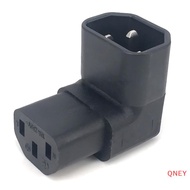 QNEY 3pin ตัวผู้-ตัวเมียขยาย90องศาองศาลงมุม AC Converter IEC 320 C14ไป C13มุมซ้ายขวาอะแดปเตอร์ AC IE