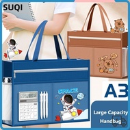 LUCKY-SUQI A3 Tutorial Bag, Canvas A3 Canvas Art Bag, Durable Plus Size Six-Layer Zipper Design File