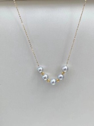 多戴款 天然海水珍珠 真多麻項鏈 K金款