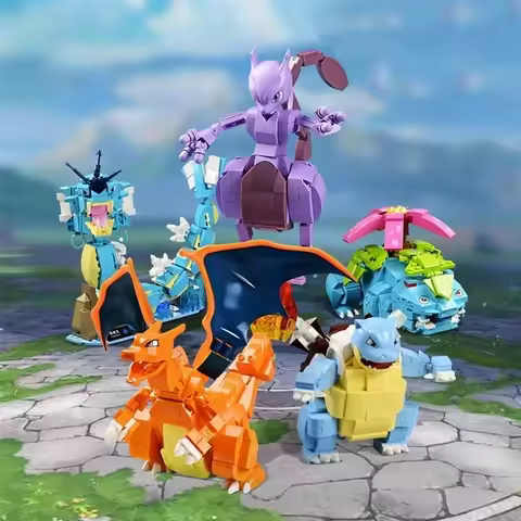 Keeppley Pokemon Building Blocks Puzzle Assembly Toys Kawaii Birthday Gift Charizard Gyarados Mewtwo