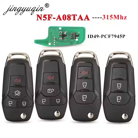 jingyuqin N5F-A08TAA ID49 Chip 315Mhz Car Remote Control Key For Ford Escort Fusion Transit F150/F25