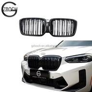 2022 2023 grills for BMW X3 X4 G01 G02 car accessories double slats glossy black grille g01 g02 gril