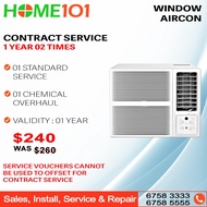 Window Aircon Contract Servicing - 1x Standard Servicing + 1x Chemical Servicing
