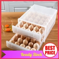 Kitchen Egg Storage Organizer Multi Layer Rack Refrigerator Space Saver Double Tray Rak Simpan Telur
