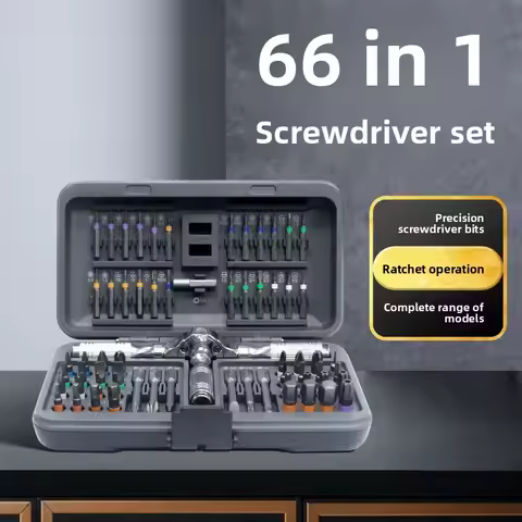 66 in 1T Handle Ratchet Screwdriver Set S2 Alloy Steel High Hardness Durable Multifunctional Screwdr
