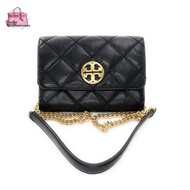 (STOCK CHECK REQUIRED)TORY BURCH TB WILLA MINI LEATHER WOMEN'S ENVELOPE CHAIN BAG 87867 WOC BLACK