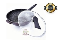 Moegen Germany Wok Pan Panci 30cm Marble Coating Anti Lengket - Wajan Moegen
