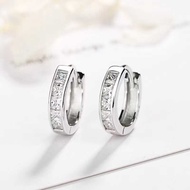 Square Diamond Zircon Earrings Women Fashion Flash Diamond Circle Earrings Trendy Cool Style Men's S