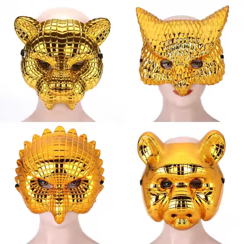 Halloween Lion Leopard Owl Pig Head Electroplating Mask Korean Popular Movie Themed Dress Up Game Pr