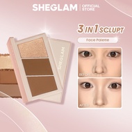 SHEGLAM 3 In 1 Sclupt Face Concealer Powder Palette Matte Bronzer Makeup Cosmetics Kontur Penyerlah