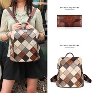 Cobbler Legend women's fashion backpack PU leather Large capacity backpack (Two piece set)