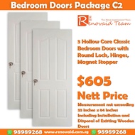 HDB Bedroom Door - 3 Classic Bedroom Doors (Hollow Core)