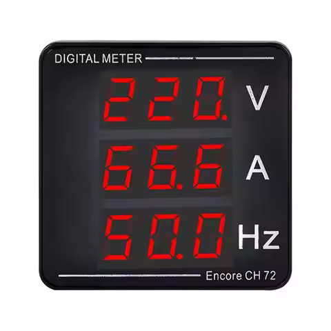 Upgraded Digital Voltmeter Ammeter Panel Voltage Frequency Tester AC50-500V 1-140A Red-Digits Displa