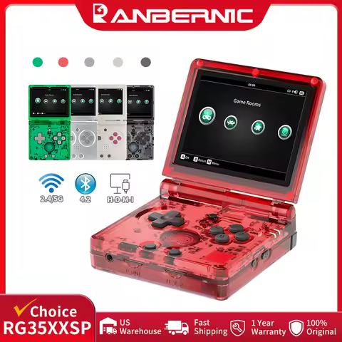 ANBERNIC RG35XXSP Flip Retro Handheld Game Console Linux 64bit WiFi Bluetooth Retro Video Gaming Con