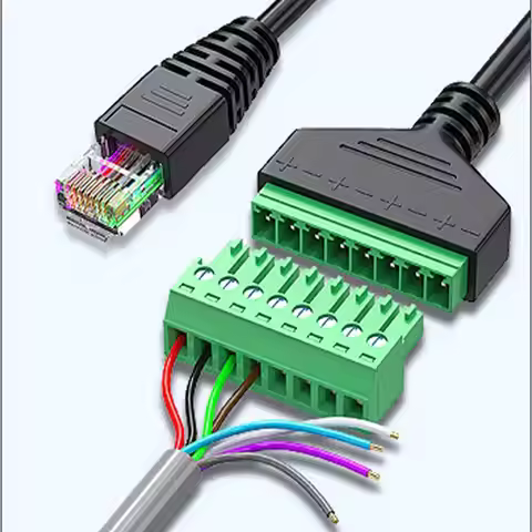 Rj45 Netwerk Adapter Kabel Screw Terminal Blok 8 P Connector Ethernet Vrouw Naar 8 Pin Schroef Cable