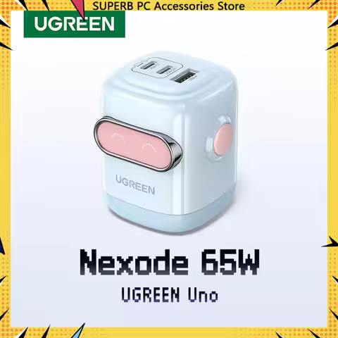 UGREEN 65W 30W GaN Charger Robot Design PD3.0 QC4.0 3.0 PPS Fast Charger for iPhone 17 16 15 Pro Mac