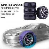 Austar 1/10 4pcs RC Drift On-road Wheel Hard Pattern Tyre for 1:10 Traxxas Hard Plastic RC Flat Drif