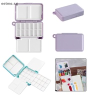 [eetmo] Portable Travel Watercolor Plastic 12/24 Grids Painting Box With Palette Half Pan Mini Paint