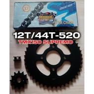 12T/44T-520 TMX150 SUPREMO SPROCKET/CHAIN SET