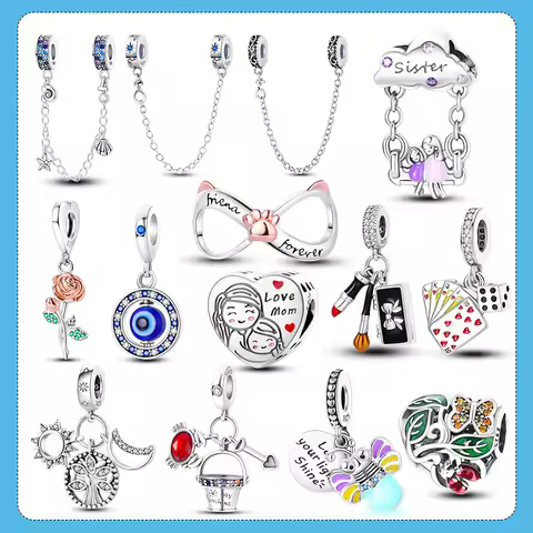 925 Silver Charms Glow-in-the-dark bulb firefly pendant Dangle Charm fit Original Bracelet Pendent W