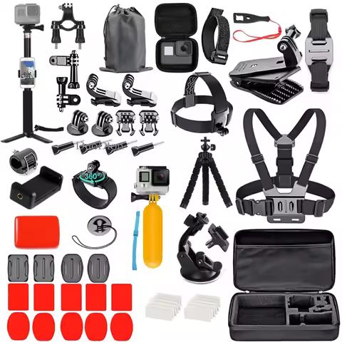 Action Camera Accessories Set For Gopro Hero13 12 11 10For Xiaomi Yi Insta360 X4 X3 Case Kit Strap M