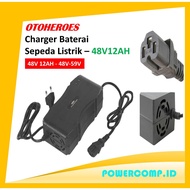 OTOHEROES 48V Scooter Charger Electric Bike Battery Charger 48V 12AH 48-59V 1.9A Input 220V 130W - E