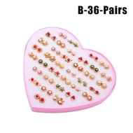 Anting Drop Set 36 Anting Tusuk Berbagai Bentuk Women Earrings Set Anting Stud
