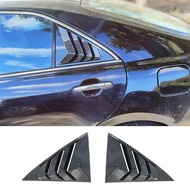 2Pcs Carbon Fiber ABS Material Car Exterior Side Rear Door Window Triangle Louver Shutter Cover Trim